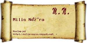 Milis Nóra névjegykártya